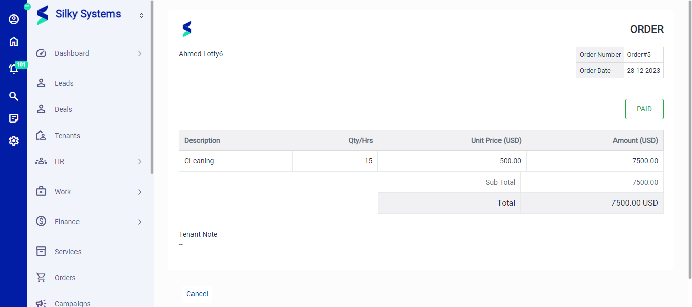 Order View